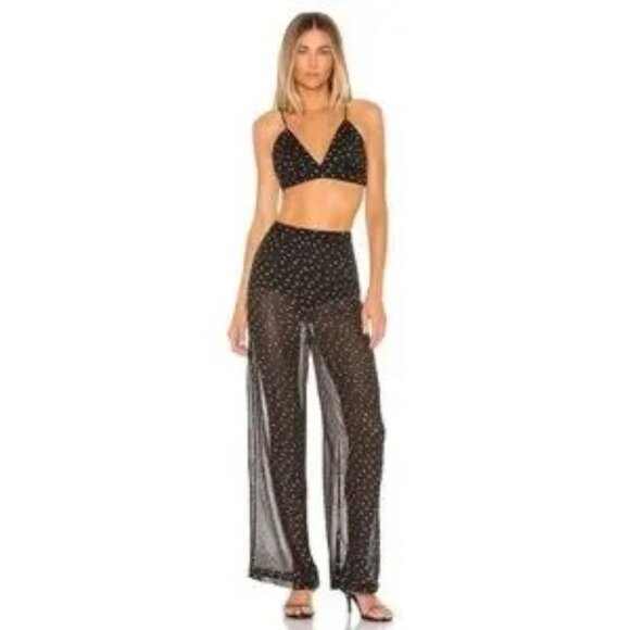 Revolve Superdown Two-Piece Mesh Pant Set - Picture 1 of 8